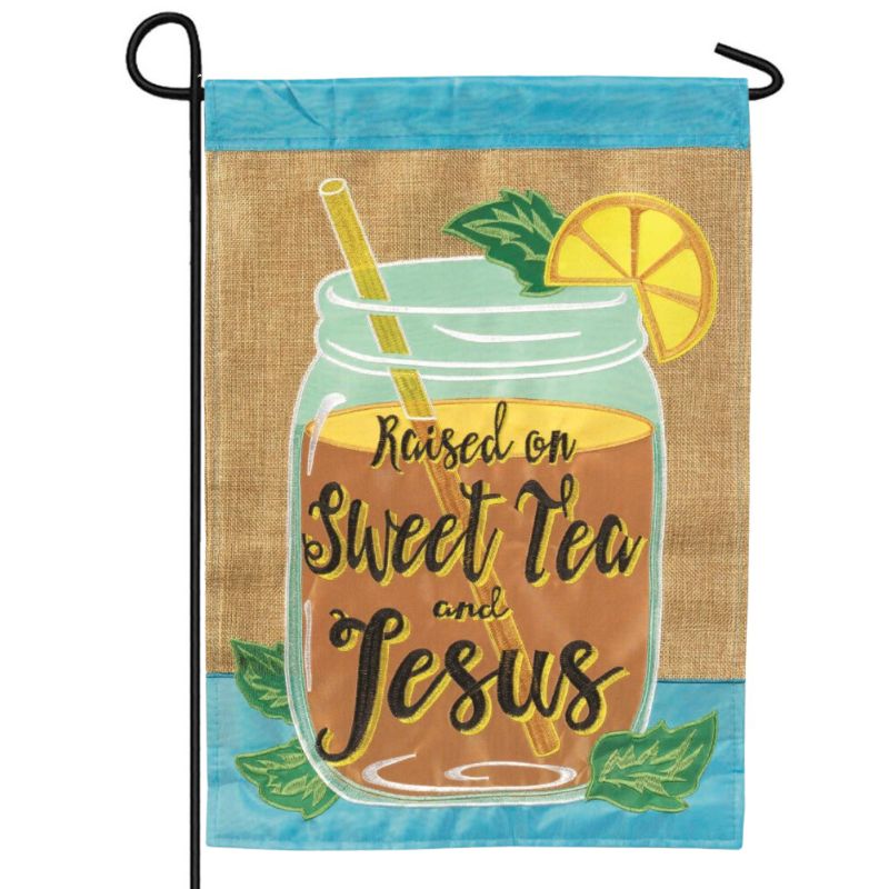 Raised on Sweet Tea Garden Flag